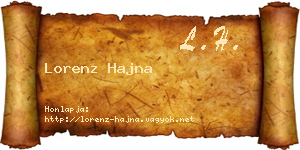 Lorenz Hajna névjegykártya